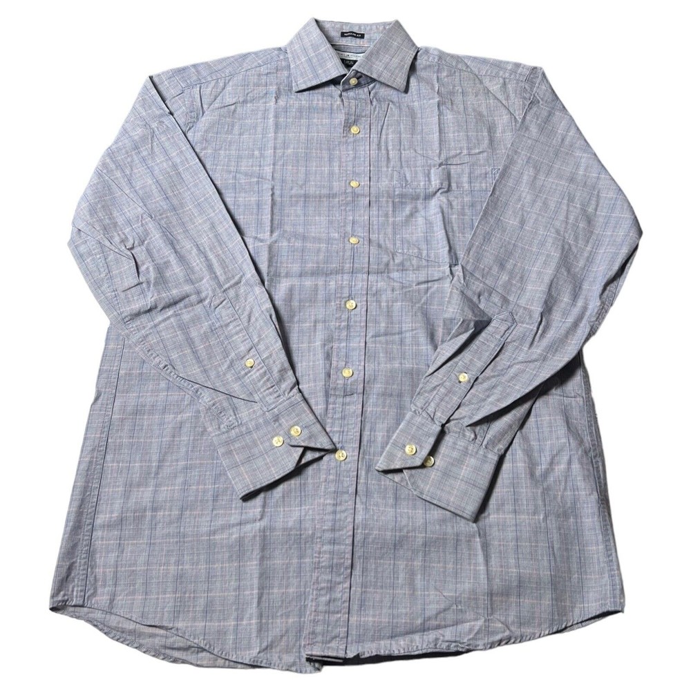 Tommy Hilfiger Ithaca Blue/Gray Striped Long Sleeve Dress Shirt Men’s Size S